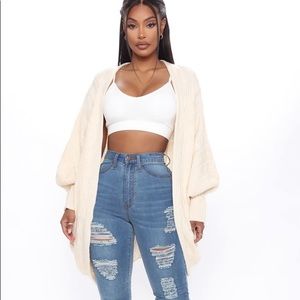 Oversized knit sweater cardigan